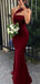 Sexy Burgundy One-Shoulder Mermaid Long Prom Dress Ideas, Evening Party Dresses, WGP1991