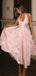 Elegant Rose Pink Prom Dress V Neck Backless A-Line Long Formal Gown,WGP2052