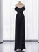 Elegant Black Off-Shoulder Mermaid Long Prom Dress Ideas, Evening Party Dresses,WGP1729
