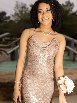 Elegant Halter Sheath Long Prom Dress Ideas, Evening Party Dresses,WGP1467