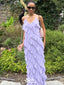 Elegant Lilac Spaghetti Straps Sheath Long Party Dress Prom Dresses, WGP976