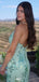Sexy V-neck Spaghetti Strap Mermaid Long Prom Dress Ideas, Evening Party Dresses,WGP1517