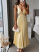 Elegant Yellow V-Neck A-Line Long Prom Dress Ideas, Evening Party Dresses,WGP1719