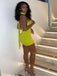 Sexy Lime Green Halter Mermaid One-Shoulder Sleeveless Popular Cheap Short Homecoming Dresses, Birthday Party EPT226