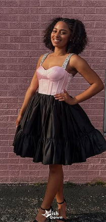 Gorgeous Spaghetti Strap A-line Short Mini Homecoming Dress,EPT407