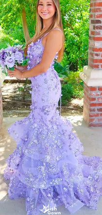 Gorgeous V-neck Spaghetti Strap Mermaid Long Prom Dress Ideas, Evening Party Dresses,WGP1147