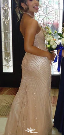 Gorgeous Halter Mermaid Long Prom Dress Ideas, Evening Party Dresses,WGP1558