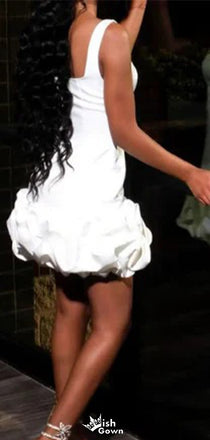 Unique Spaghetti Strap A-line Short Mini Homecoming Dress,EPT430