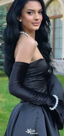 Elegant Strapless A-line Long Prom Dress Ideas, Evening Party Dresses,WGP1565