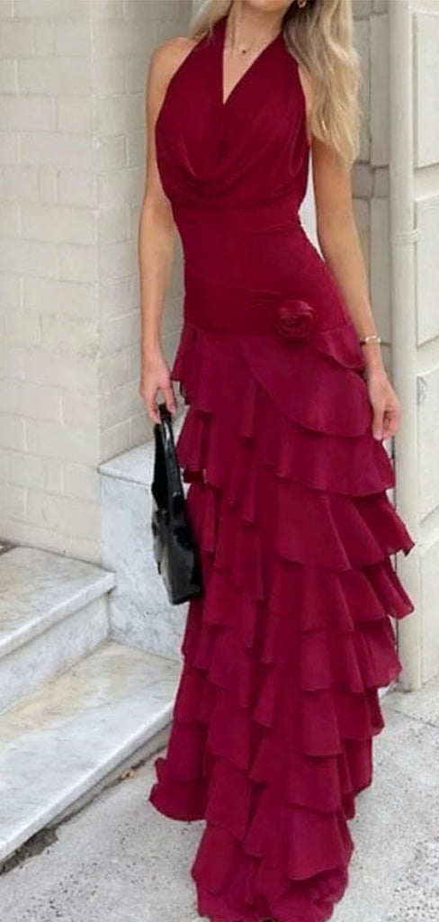 Sexy Red V-Neck Mermaid Long Prom Dress Ideas, Evening Party Dresses,WGP1770