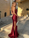 Sexy Red Sweetheart Mermaid Side Slit Long Prom Dress Ideas, Evening Party Dresses, WGP2041