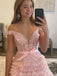 Fancy Tiered Ruffle Tulle Ball Gown Prom Dress with Beaded Off-Shoulder Top,WGP2155