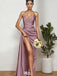 Elegant Purple Sweetheart Sleeveless Mermaid Side Slit Long Prom Dress Ideas, Evening Party Dresses , WGP1890