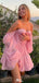 Elegant Off-shoulder Sweetheart A-line Short Mini Homecoming Dress,EPT432