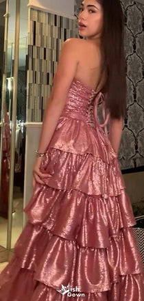 Gorgeous Strapless High-Low Short Mini Homecoming Dress,EPT438