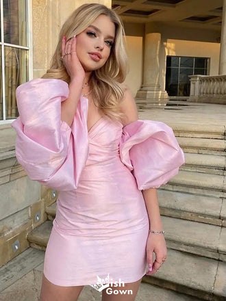 Elegant Strapless Sweetheart Sheath Short Mini Homecoming Dress,EPT441