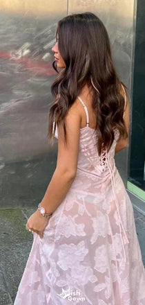 Gorgeous Spaghetti Strap A-line Long Prom Dress Ideas, Evening Party Dresses,WGP1581