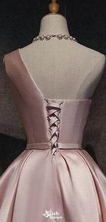 Elegant One-shoulder A-line Short Mini Homecoming Dress,EPT458