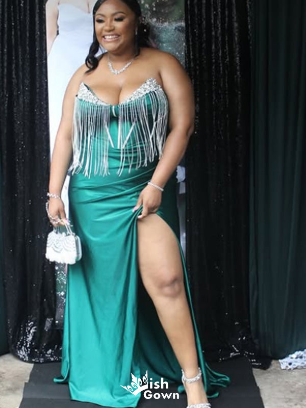 Gorgeous Strapless V-neck Mermaid Long Prom Dress Ideas, Evening Party Dresses,WGP1616