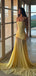 Elegant Yellow Sweetheart Mermaid Long Prom Dress Ideas, Evening Party Dresses,WGP1612