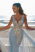 Sparkly Blue V-Neck Mermaid Long Prom Dress Ideas, Evening Party Dresses,WGP1967