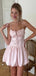 Cute Pink Spaghetti Strap Ball Gown&nbsp;Popular Cheap Short Homecoming Dresses, EPT263