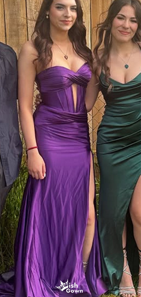 Elegant Strapless Sweetheart Mermaid Long Prom Dress Ideas, Evening Party Dresses,WGP1630