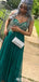 Elegant Spaghetti Strap A-line Long Prom Dress Ideas, Evening Party Dresses,WGP1642