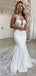 Romantic Lace Halter Mermaid Long With Trailing Flower Lace Popular Bridal Long Wedding Dresses, WDH158