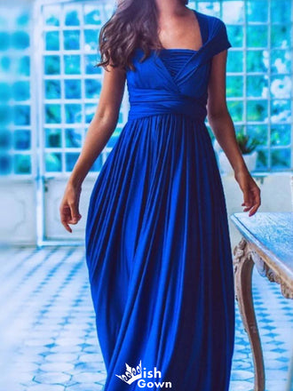 Elegant Short sleeves A-line Long Prom Dress Ideas, Evening Party Dresses,WGP1663