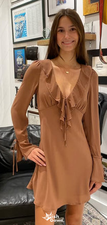 Casual Long Sleeves A-line Short Mini Homecoming Dress,EPT523