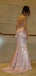 Sparkly Pink Spaghetti Strap Mermaid Long Prom Dress Ideas, Evening Party Dresses, WGP2009