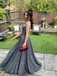 Fancy Grey Strapless Corset Prom Dress Drape Skirt Floor-Length Gown,WGP2150