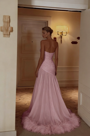 Elegant Pink Square Mermaid Long Prom Dress Ideas, Evening Party Dresses,WGP1943