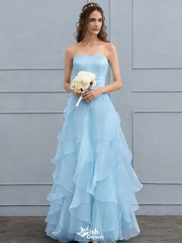 Elegant Blue Sweetheart A-Line Long Prom Dress Ideas, Evening Party Dresses,WGP1795