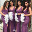 Sexy Purple V-Line Sleeveless Mermaid Long Bridesmaid Dresses Online,WGM446