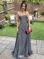 Fancy Grey Strapless Corset Prom Dress Drape Skirt Floor-Length Gown,WGP2150