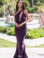 Elegant Purple One-Shoulder Mermaid Long Prom Dress Ideas, Evening Party Dresses,WGP1622