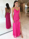 Elegant Pink Mermaid Spaghetti Strap Side Slit Long Sleeveless Long Party Prom Dresses,Evening Dress Online, WGP750