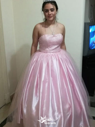 Elegant Strapless A-line Long Prom Dress Ideas, Evening Party Dresses,WGP1683