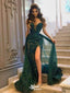 Sexy Green Mermaid Sweetheart Side Slit Lace Evening Dresses, Formal Dresses, Birthday Party, WGP549