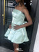 Casual Spaghetti Strap A-line Short Mini Homecoming Dress,EPT539