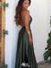 Sexy Green Spaghetti Strap Backless A-Line Long Sleeveless Long Party Prom Dresses,Evening Dress Online, WGP765