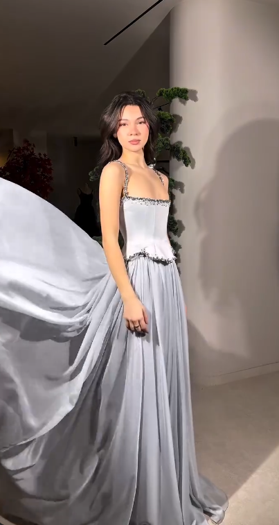Unique Gray Sweetheart A-Line Long Prom Dress Ideas, Evening Party Dresses,WGP1639