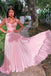 Pink A-line Straps Maxi Long Party Prom Dresses,Evening Dresses,WGP305