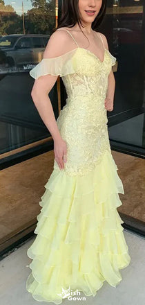 Gorgeous Sweetheart Spaghetti Strap Off-shoulder Mermaid Unique Long Prom Dress Ideas, Evening Party Dresses,WGP1165