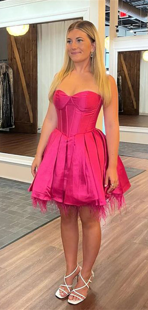 Cute Pink Sweetheart Ball Gown Popular Cheap Short Homecoming Dresses, EPT291