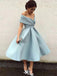 Elegant Baby Blue Off Shoulder Ball Gown&nbsp;Popular Cheap Short Homecoming Dresses, EPT297