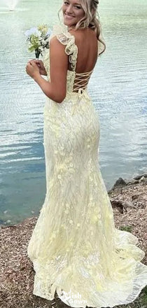 Elegant Sweetheart Spaghetti Strap Mermaid Unique Long Prom Dress Ideas, Evening Party Dresses,WGP1168