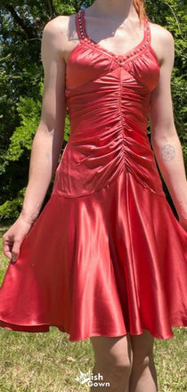 Casual Halter A-line Short Mini Homecoming Dress,EPT588